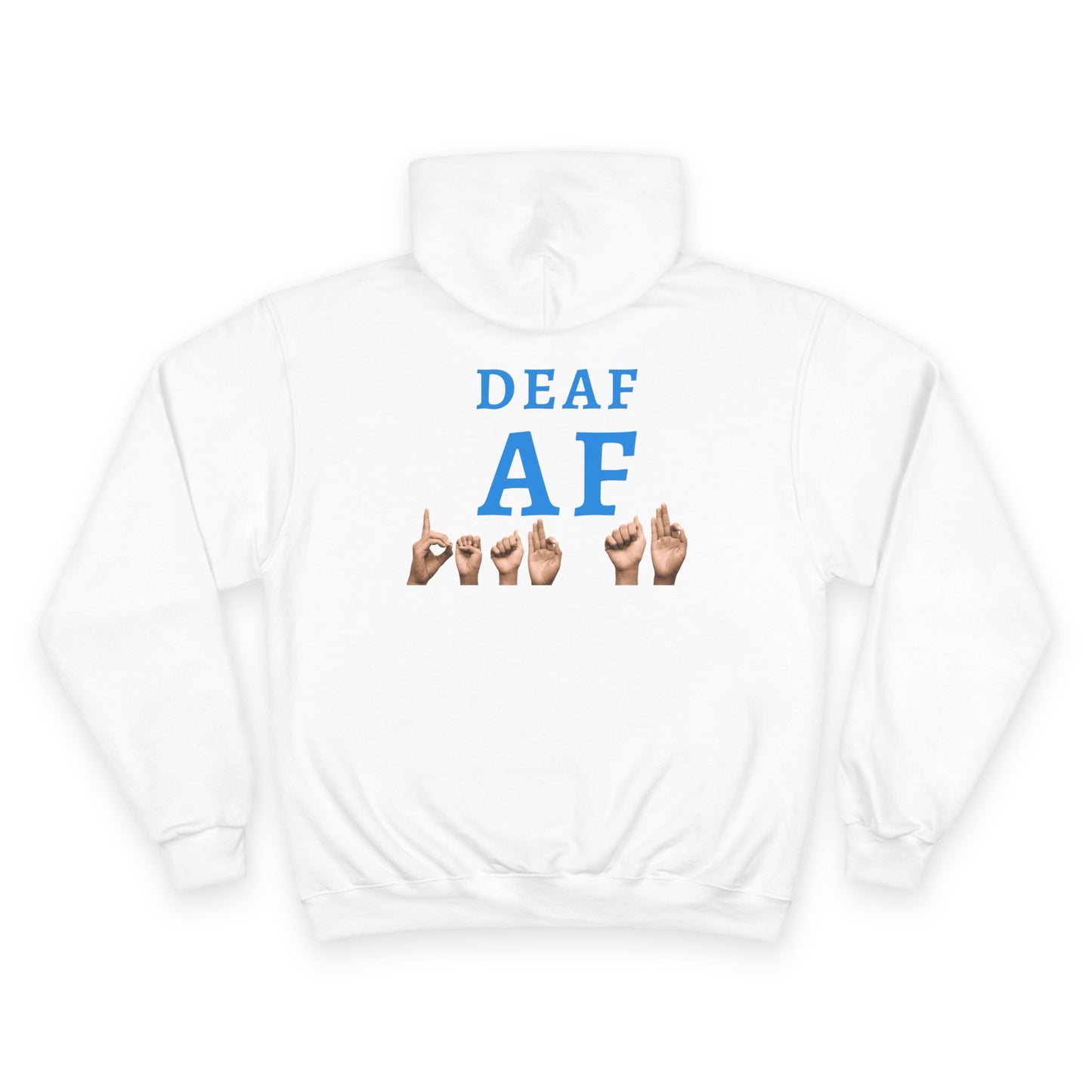 Champion Hoodie - Empowering Deaf Fitness Wear | Perfect for Support, Awareness Events, and Gifts