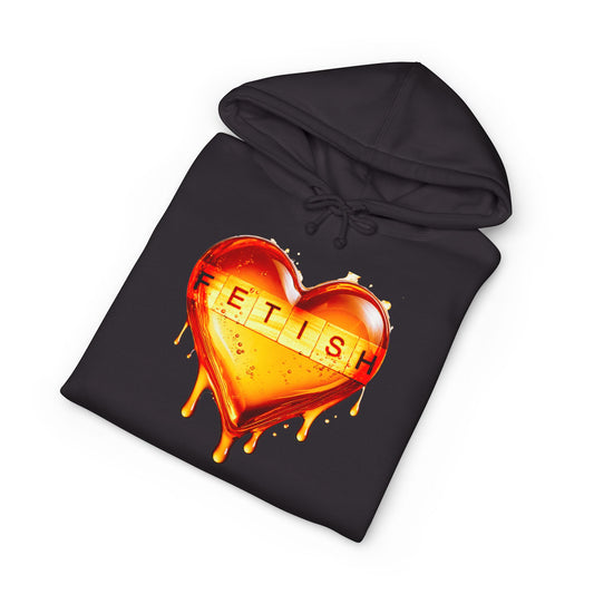 Dripping Heart Hoodie — 'FETISH' Melted Heart Graphic Pullover