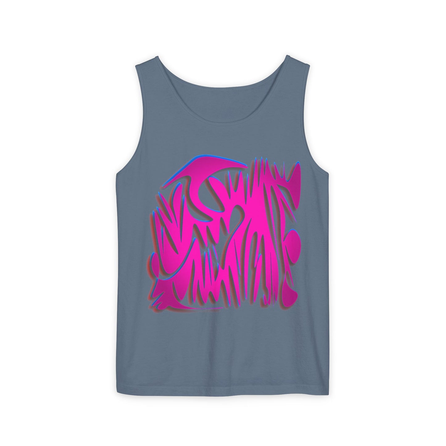 Vibrant Unisex Garment-Dyed Tank Top with Abstract Design