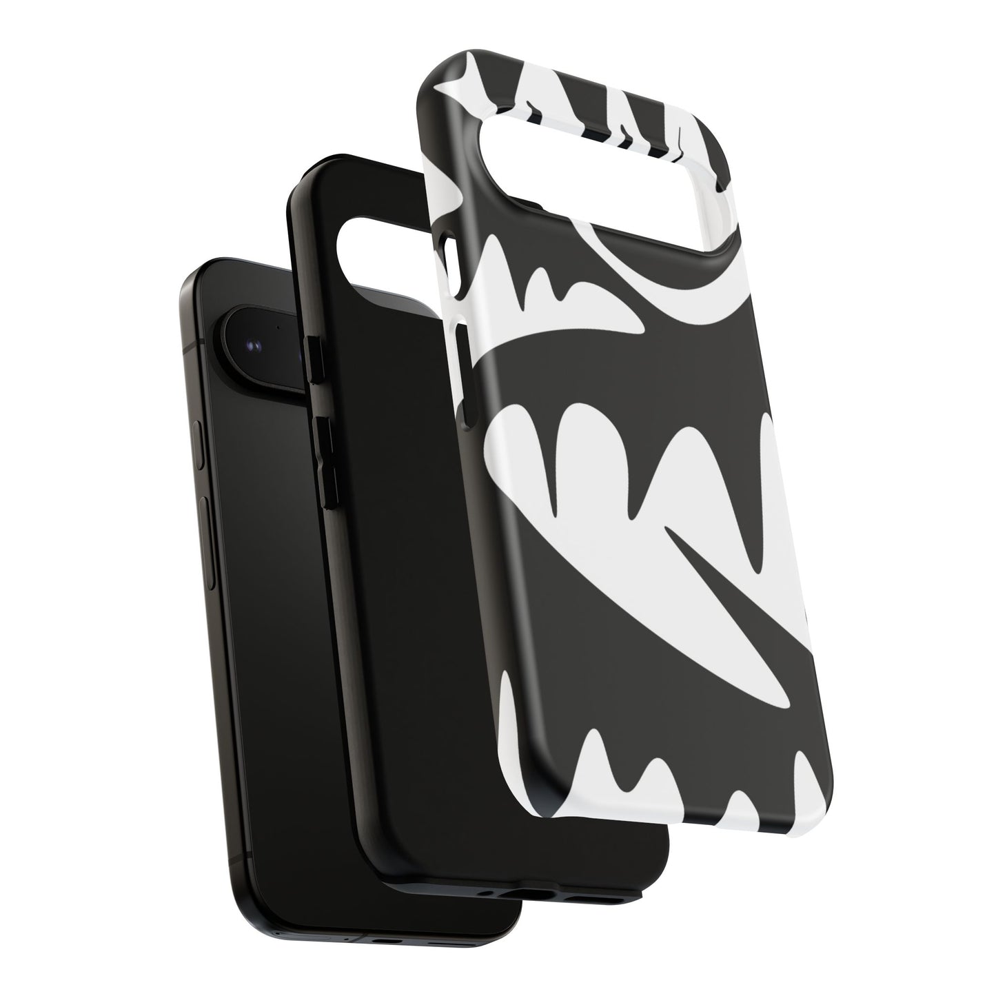 Tough Cases: Bold Black & White Monster Design Phone Case for Trendsetters