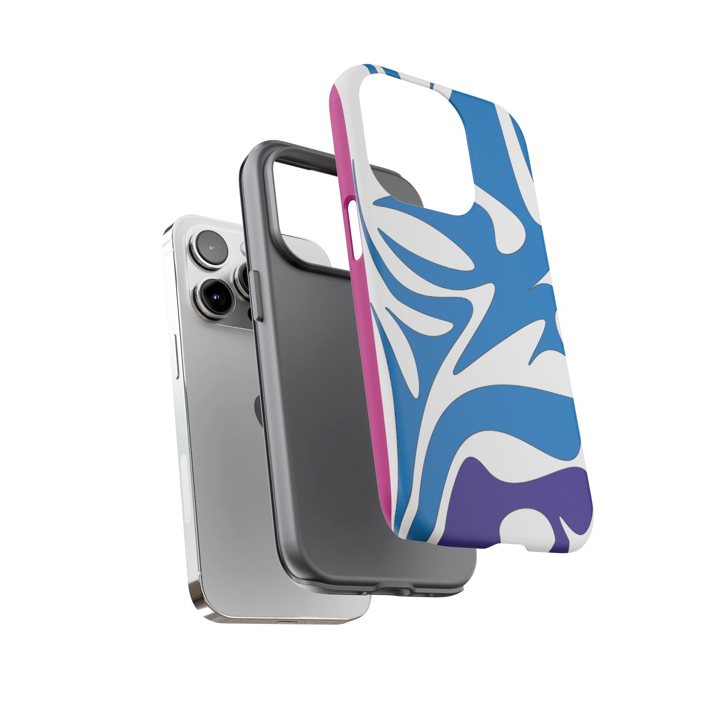 Stylish Tough Phone Case - Blue Abstract Design