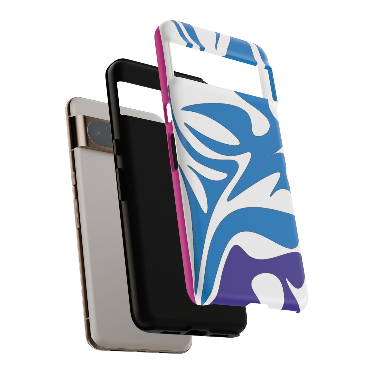 Stylish Tough Phone Case - Blue Abstract Design
