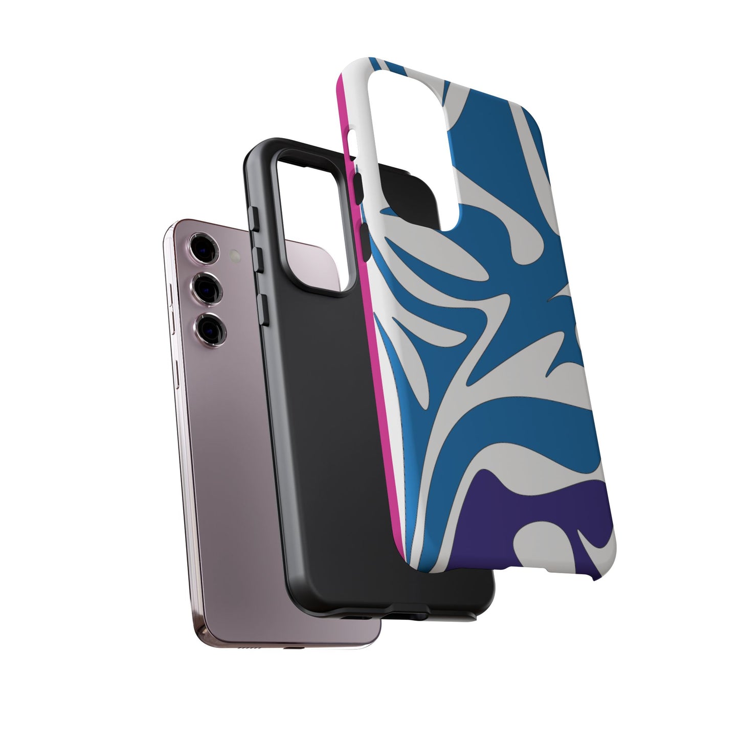 Stylish Tough Phone Case - Blue Abstract Design