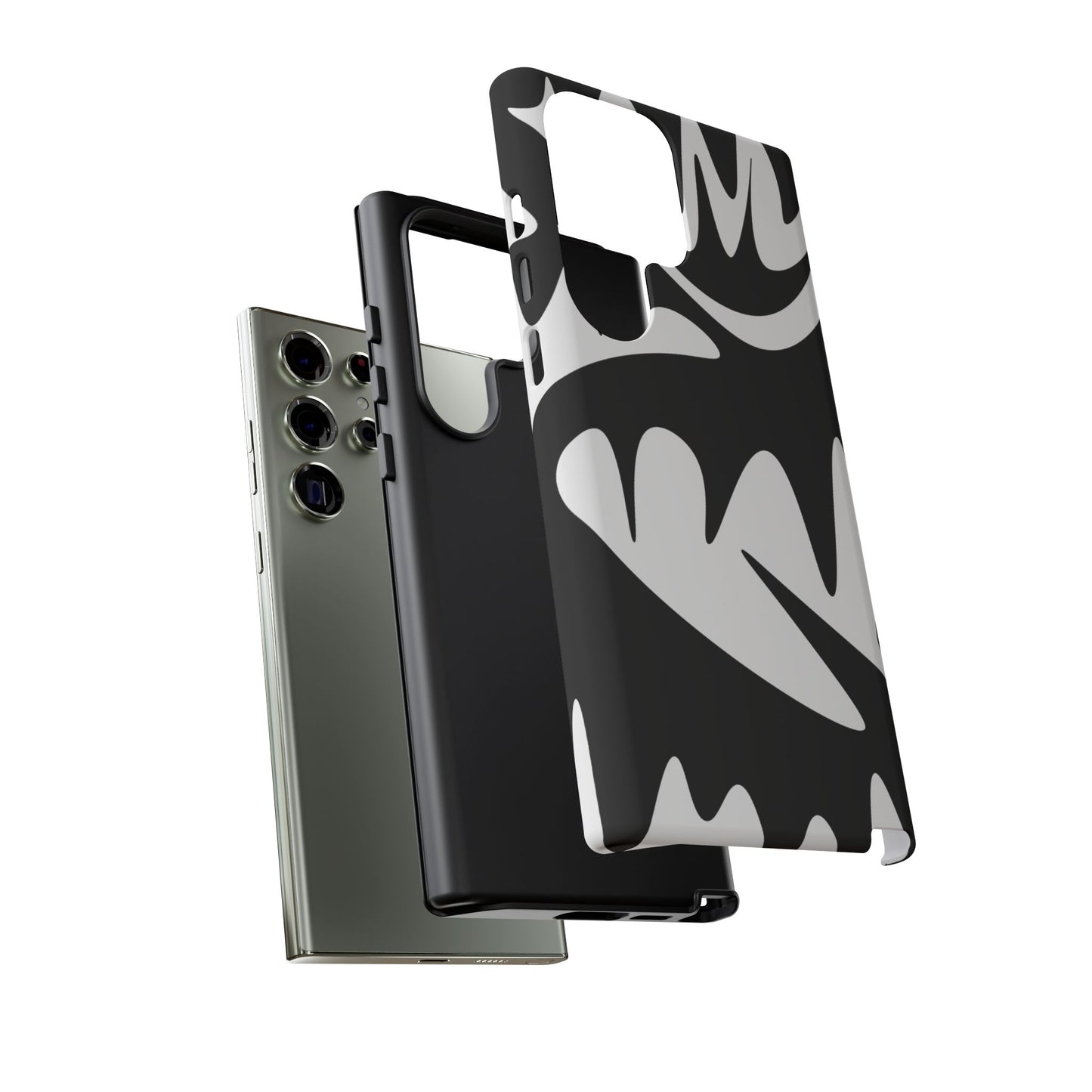 Tough Cases: Bold Black & White Monster Design Phone Case for Trendsetters