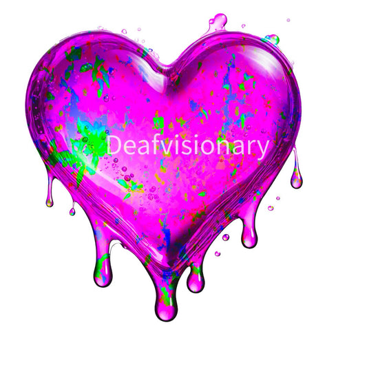 Melting Heart PNG Bundle – Dripping Neon, Chrome & Abstract Love Designs for T-Shirts, Stickers & POD”
