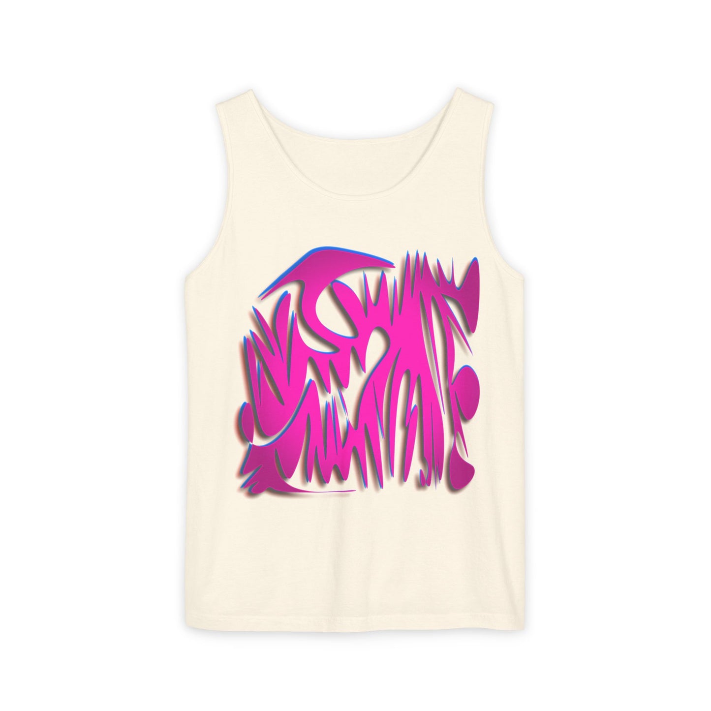 Vibrant Unisex Garment-Dyed Tank Top with Abstract Design