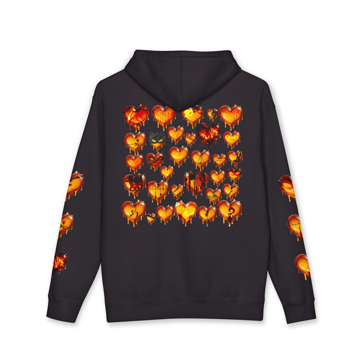 Dripping Heart Hoodie — 'FETISH' Melted Heart Graphic Pullover
