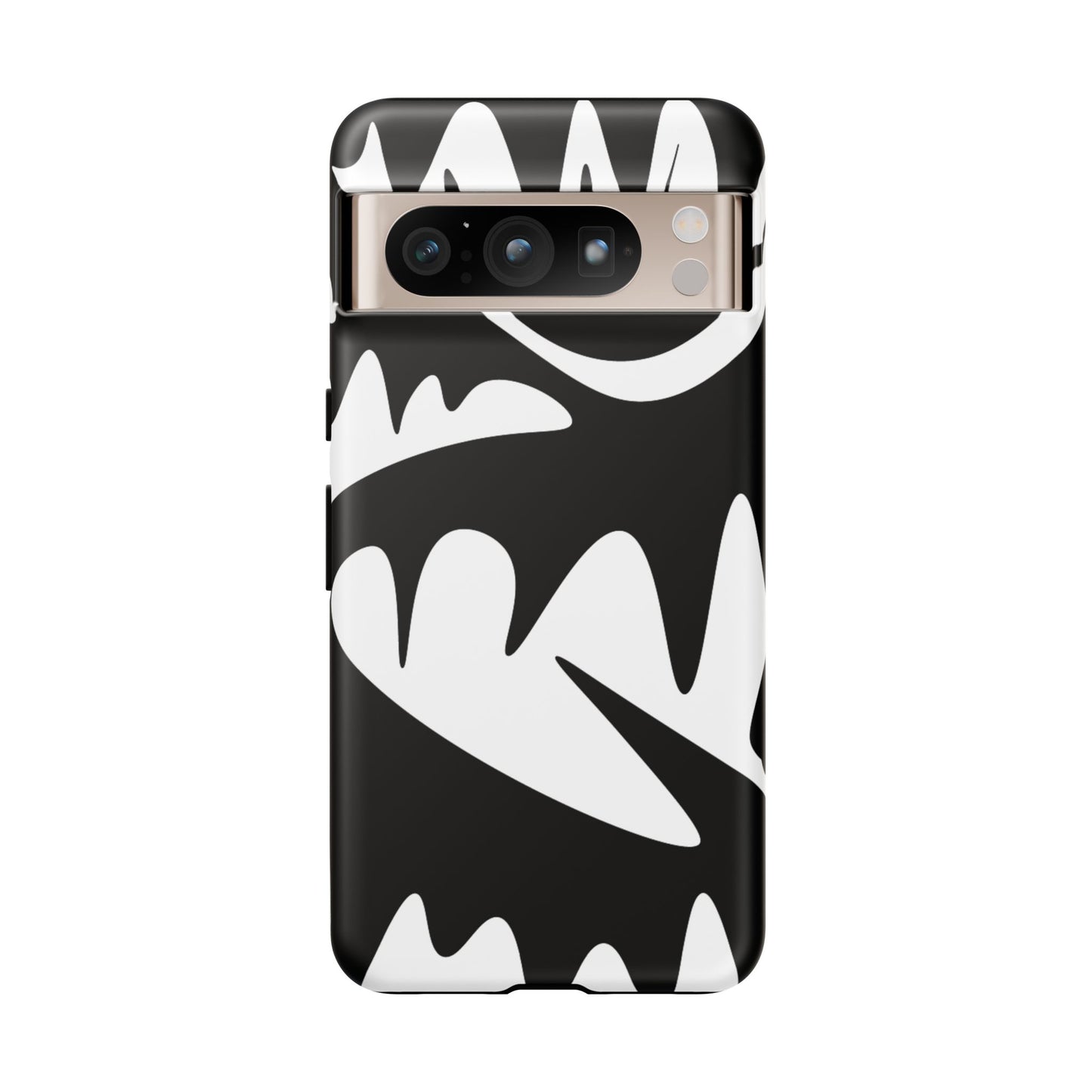 Tough Cases: Bold Black & White Monster Design Phone Case for Trendsetters
