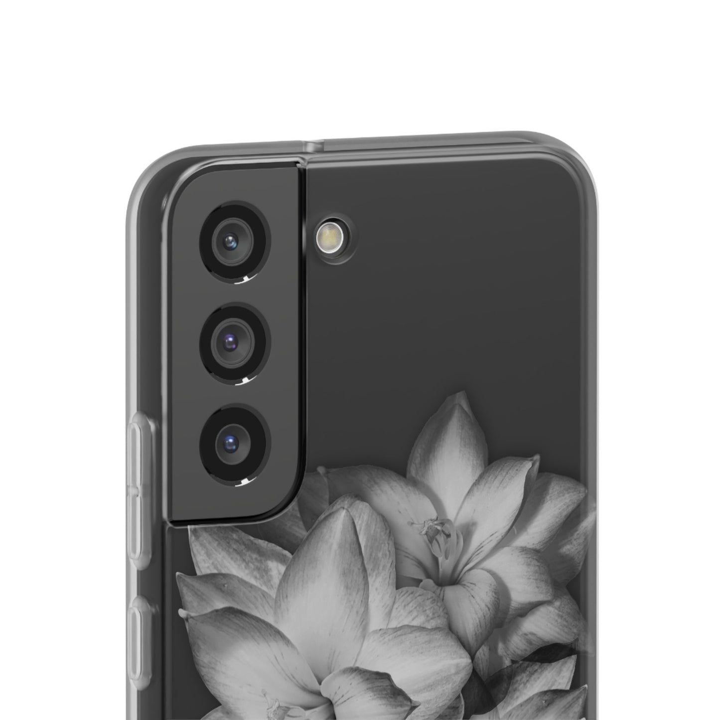 Elegant Floral Flexi Case - Stylish Black & White Design for Smartphones