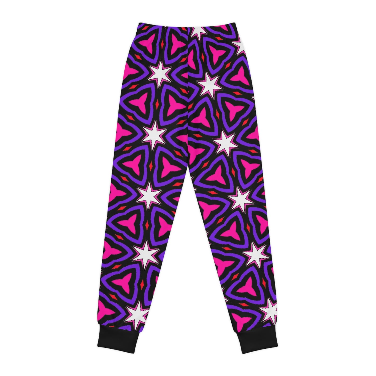 Colorful Youth Joggers with Geometric Star Pattern - Trendy Activewear for Kids