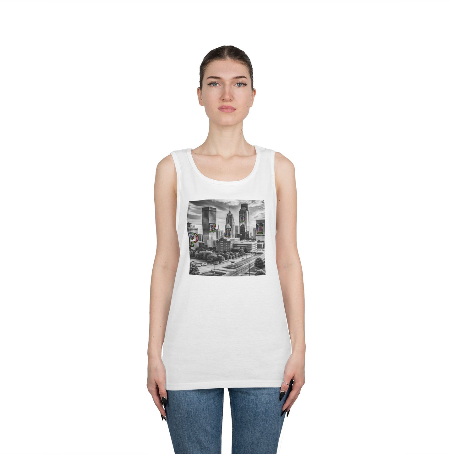 Tulsa Pride Skyline Unisex Tank Top, Graphic Apparel, Summer Wear, Casual Clothing, Gift for City Lovers