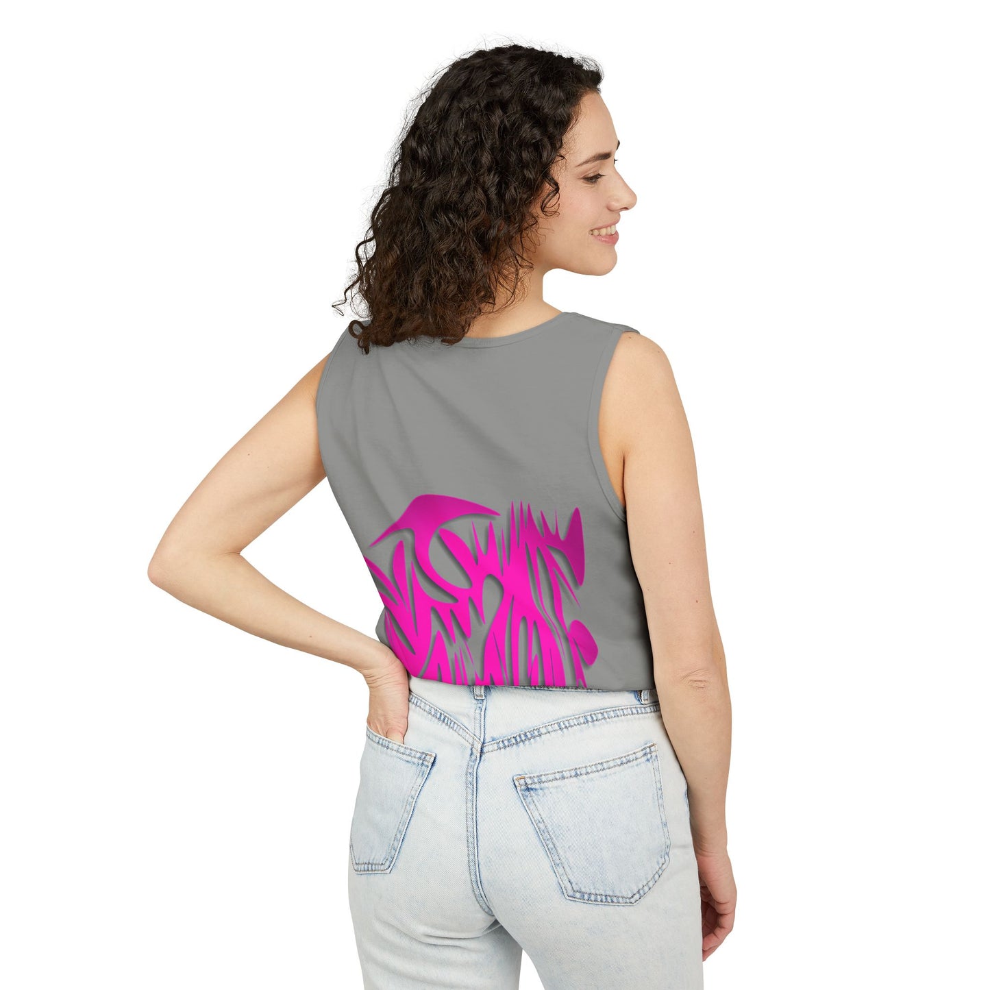 Vibrant Unisex Garment-Dyed Tank Top with Abstract Design