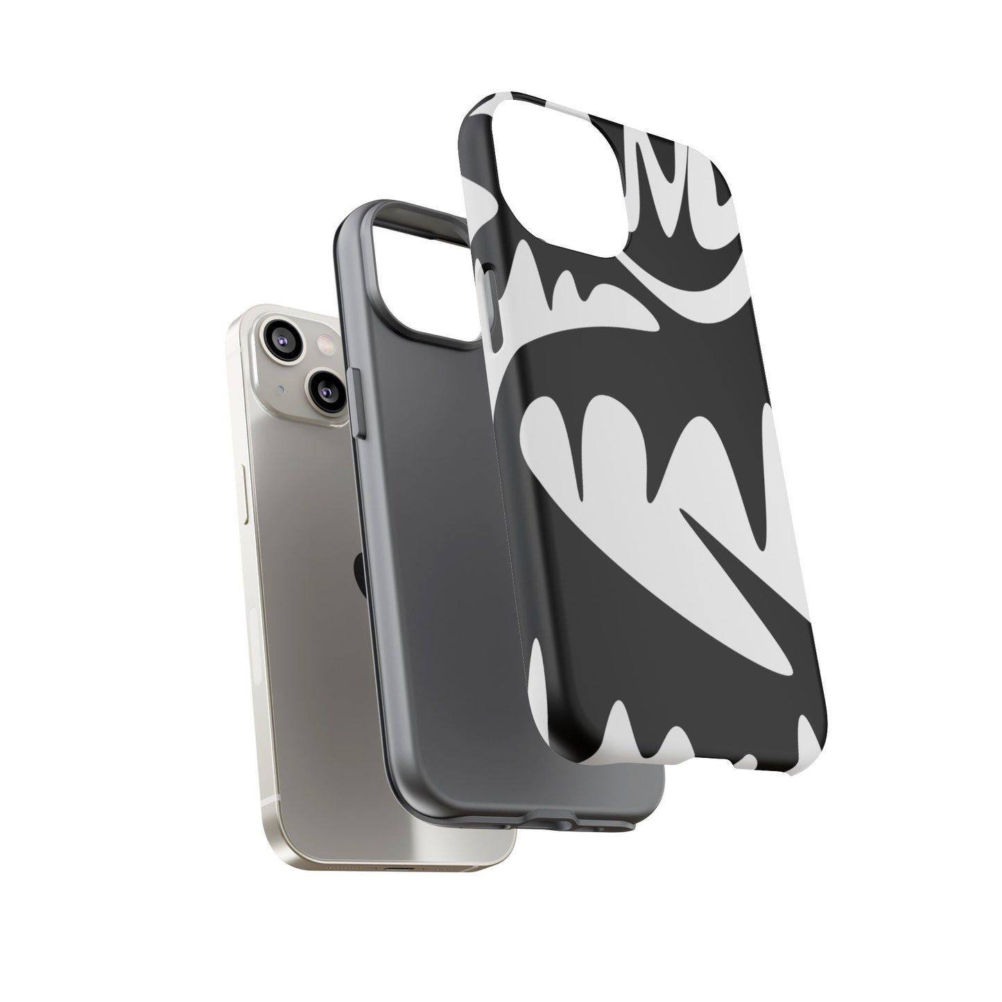 Tough Cases: Bold Black & White Monster Design Phone Case for Trendsetters