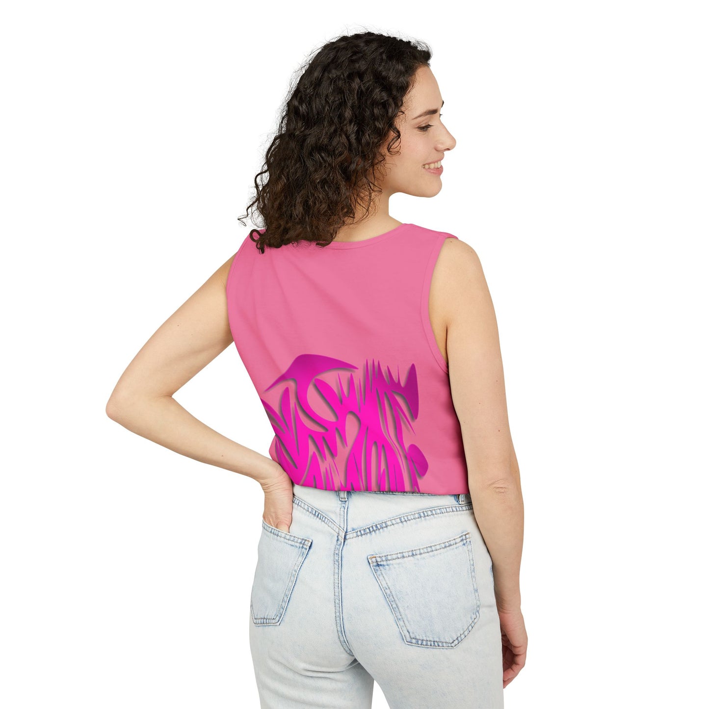 Vibrant Unisex Garment-Dyed Tank Top with Abstract Design