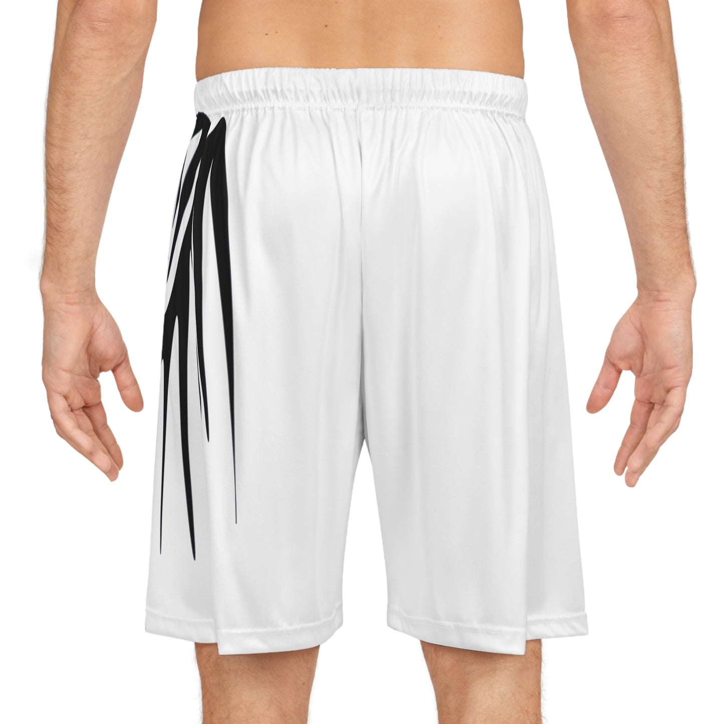 Men's Basketball Shorts with Wing Design - Athletic White Gym Wear