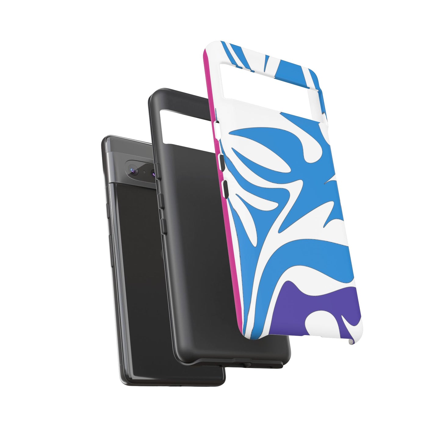 Stylish Tough Phone Case - Blue Abstract Design