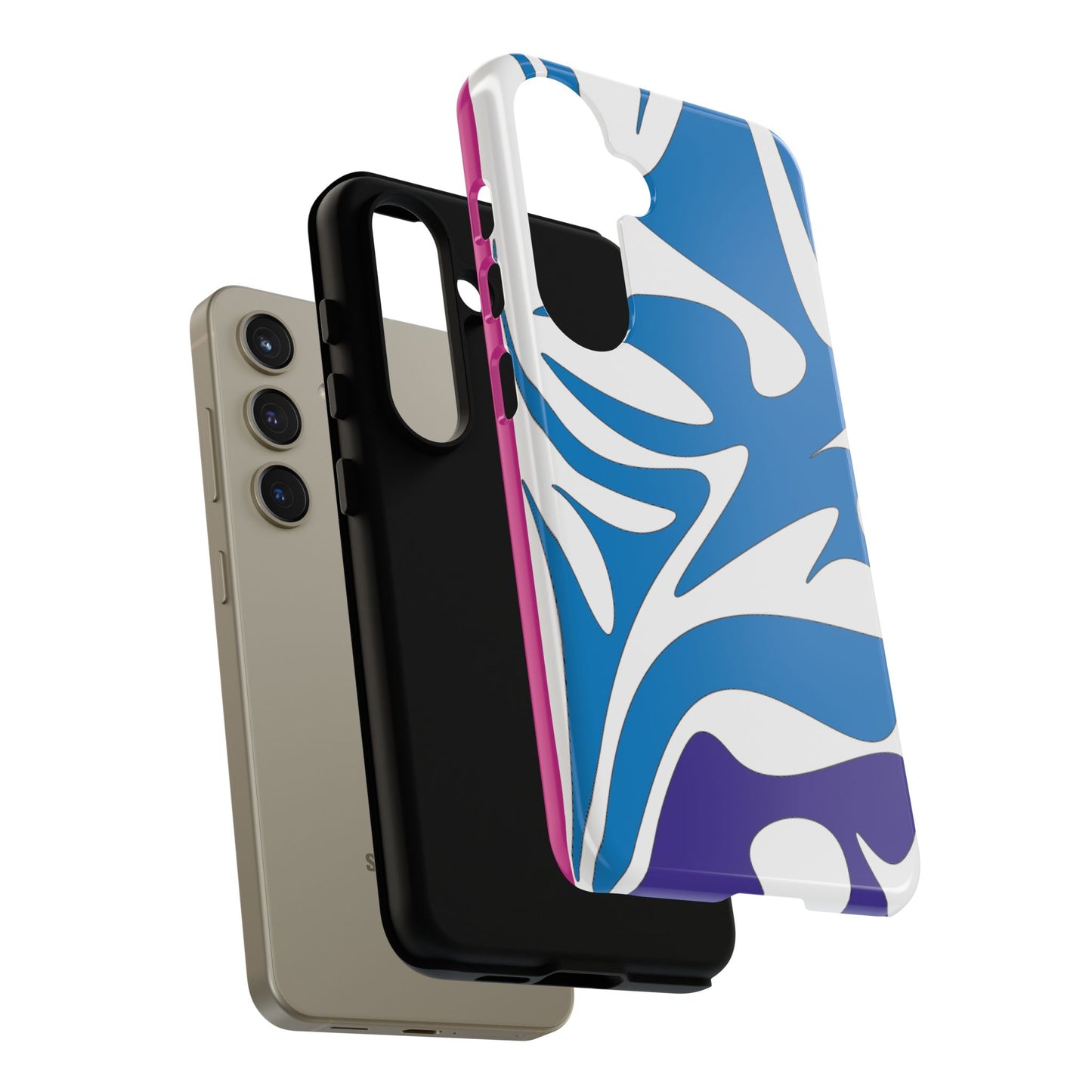 Stylish Tough Phone Case - Blue Abstract Design