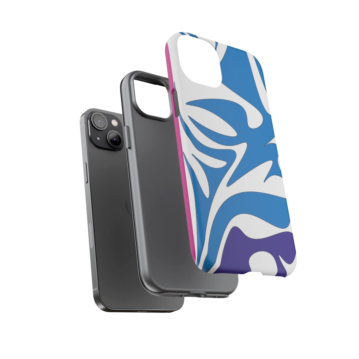 Stylish Tough Phone Case - Blue Abstract Design
