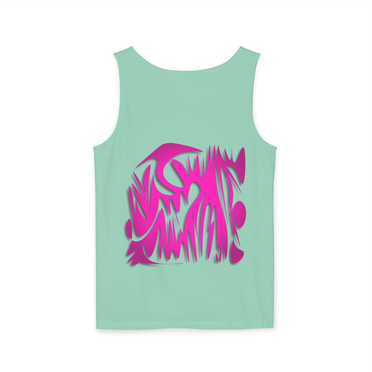 Vibrant Unisex Garment-Dyed Tank Top with Abstract Design