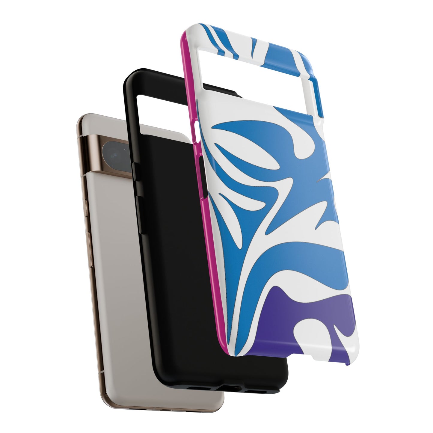 Stylish Tough Phone Case - Blue Abstract Design