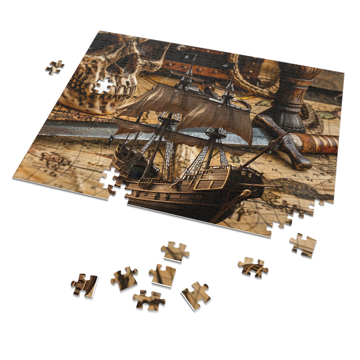 Nautical Adventure Jigsaw Puzzle, Pirate Ship Puzzle, Vintage Puzzle, Gift for Puzzle Lovers, Family Game Night Activity