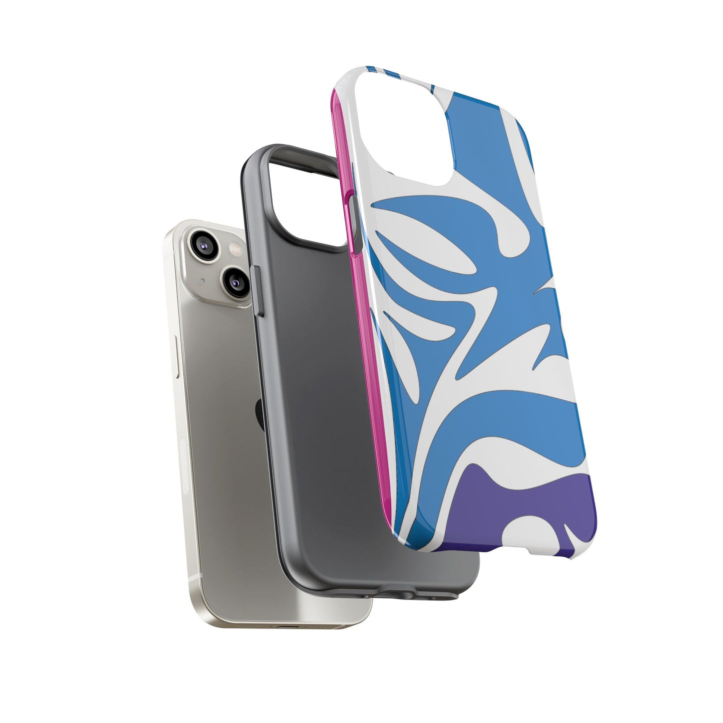 Stylish Tough Phone Case - Blue Abstract Design