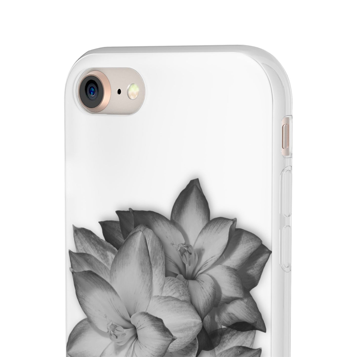 Elegant Floral Flexi Case - Stylish Black & White Design for Smartphones