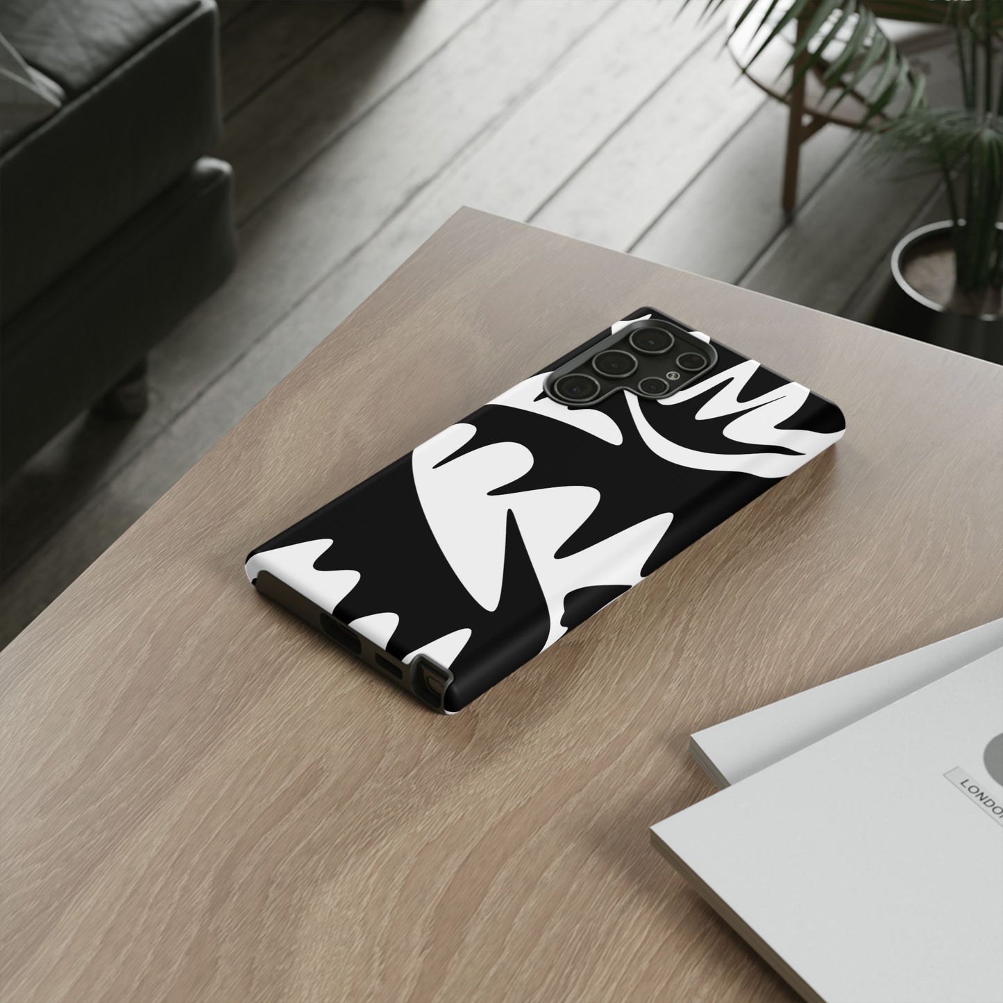 Tough Cases: Bold Black & White Monster Design Phone Case for Trendsetters