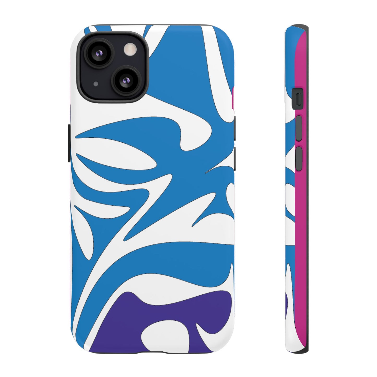 Stylish Tough Phone Case - Blue Abstract Design