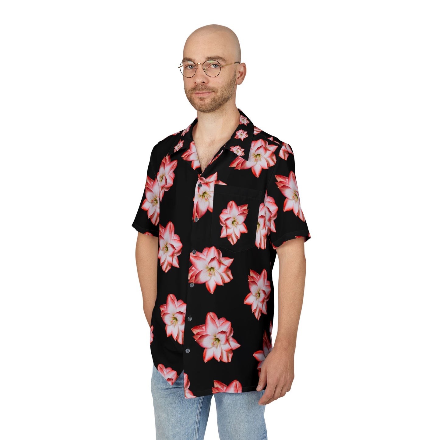 Tropical Floral Unisex Hawaiian Button-Down Shirt - Perfect for Summer Getaways