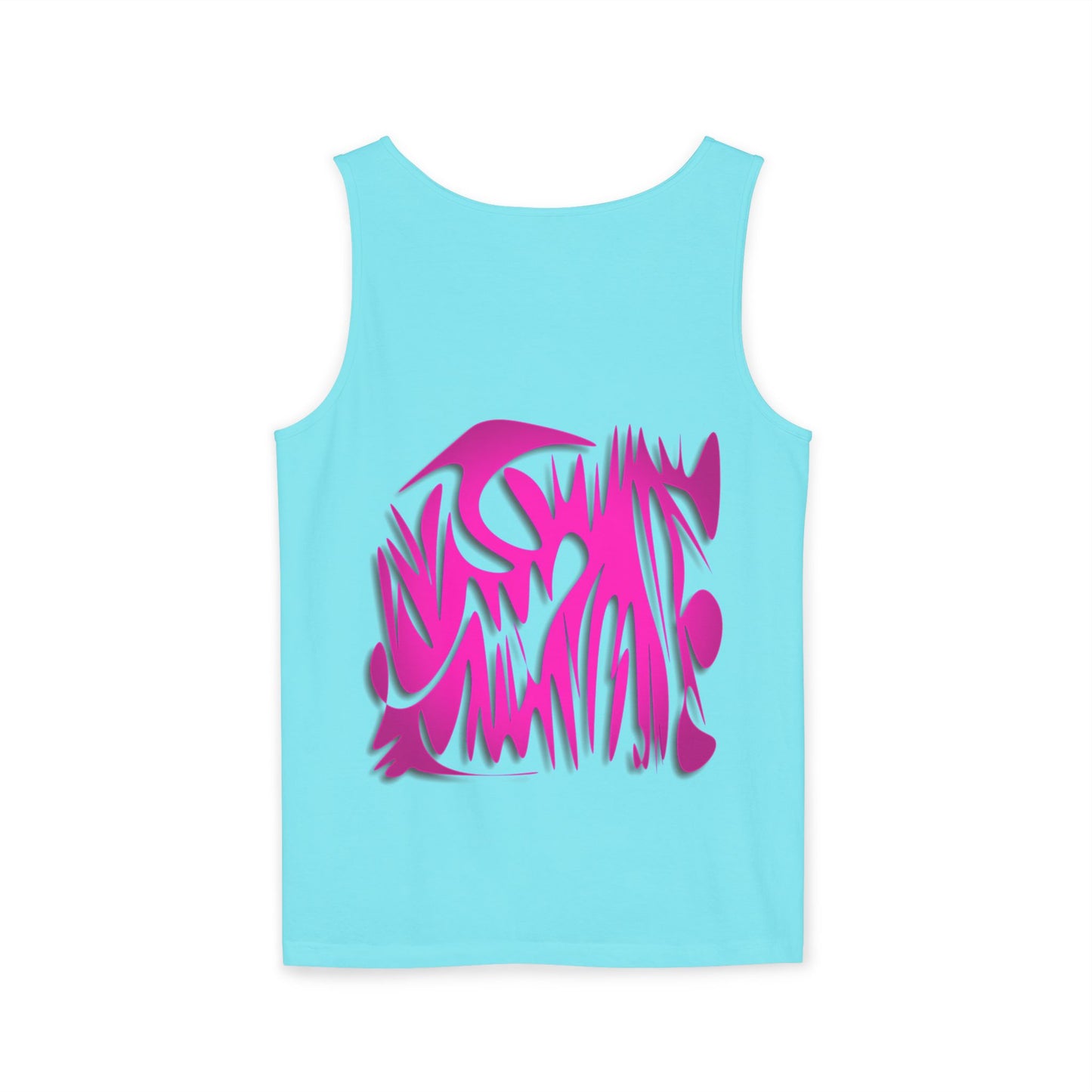 Vibrant Unisex Garment-Dyed Tank Top with Abstract Design