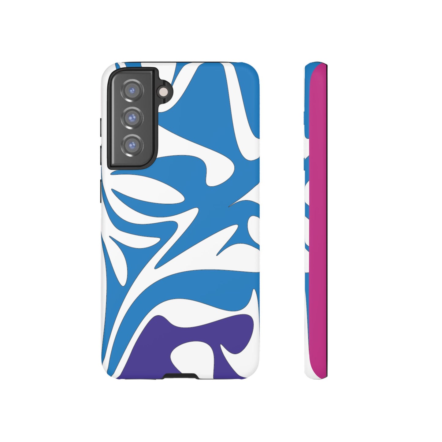 Stylish Tough Phone Case - Blue Abstract Design