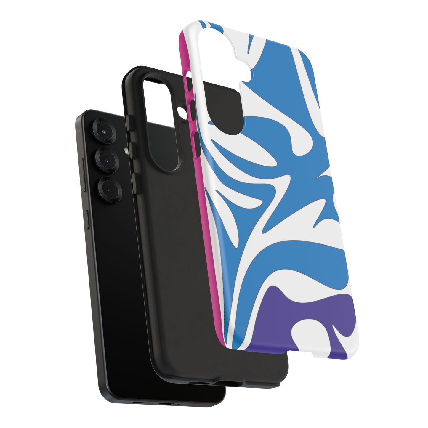 Stylish Tough Phone Case - Blue Abstract Design