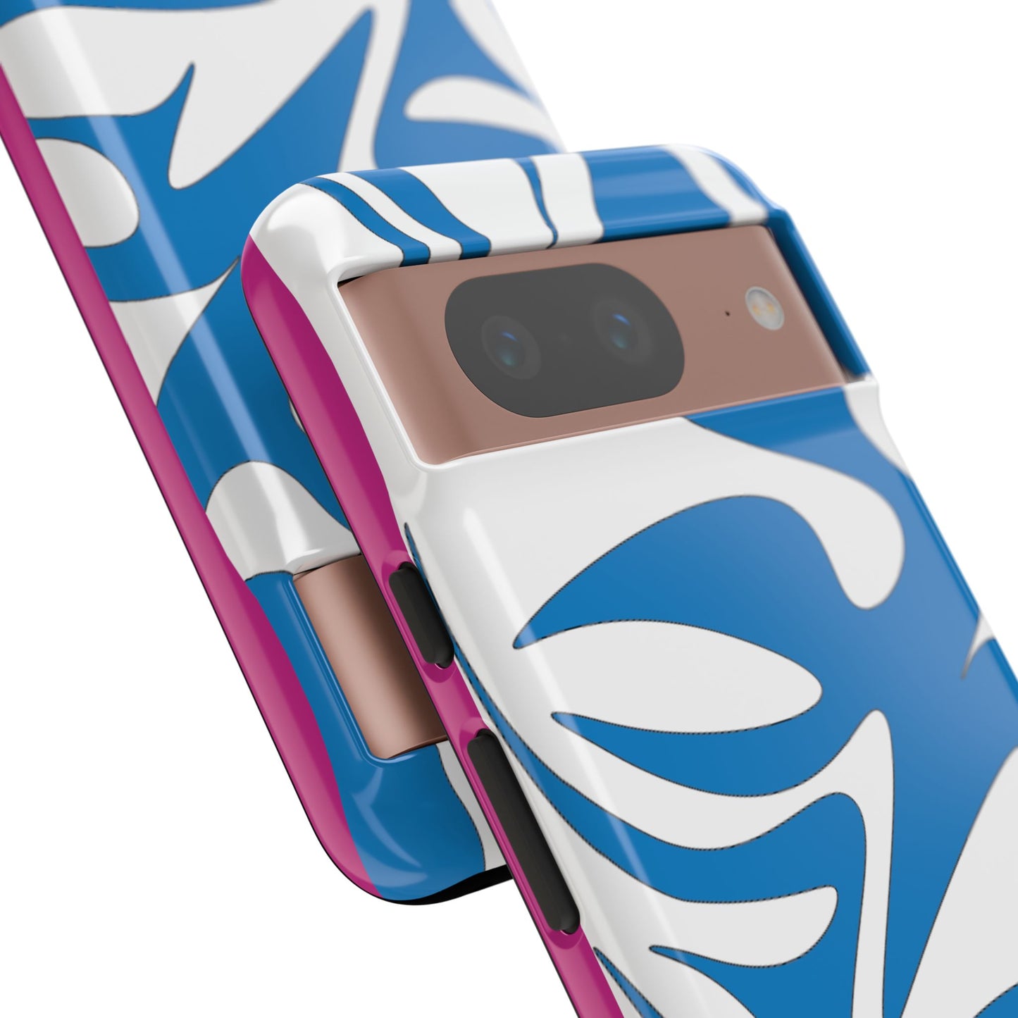 Stylish Tough Phone Case - Blue Abstract Design