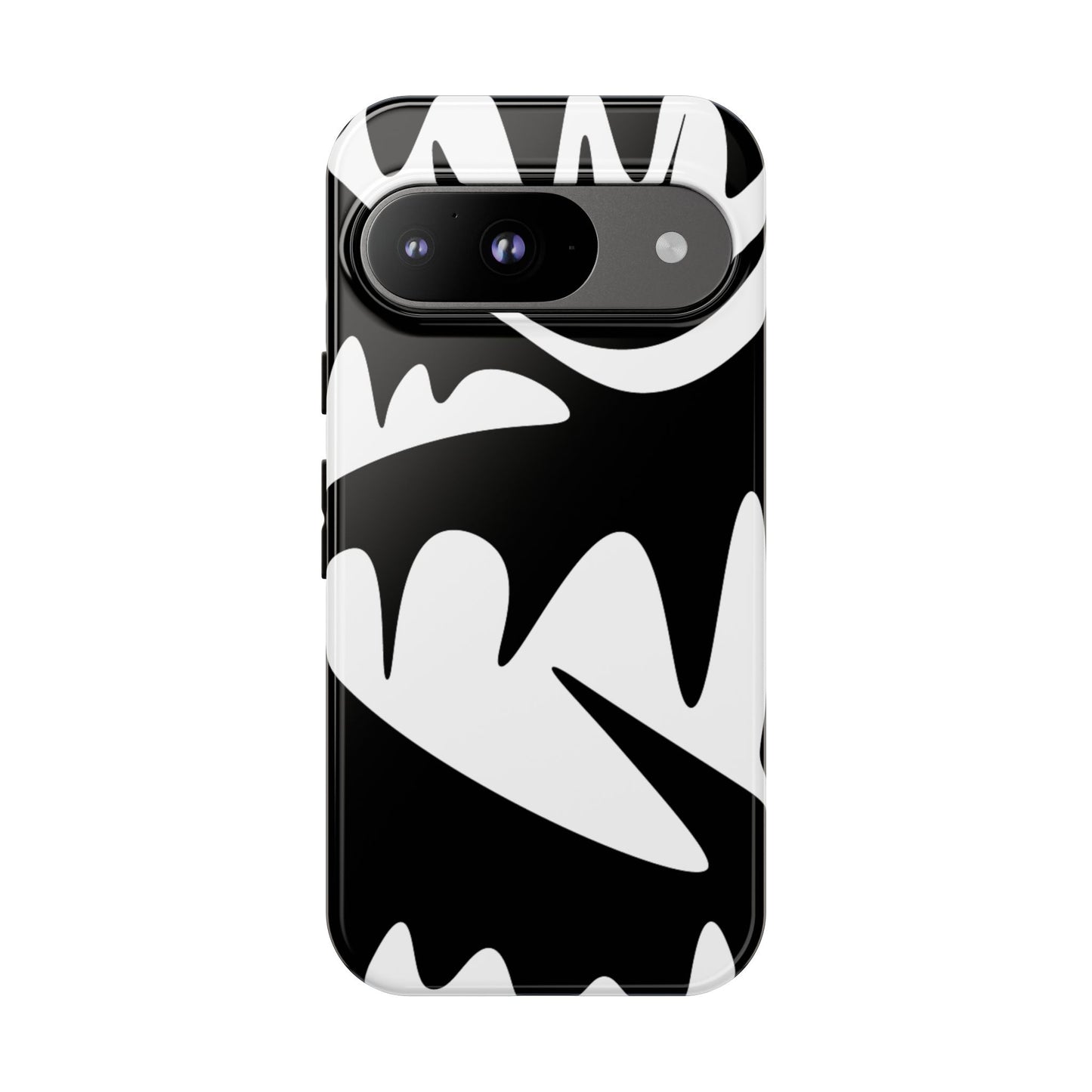 Tough Cases: Bold Black & White Monster Design Phone Case for Trendsetters
