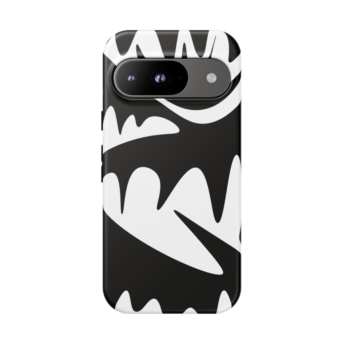 Tough Cases: Bold Black & White Monster Design Phone Case for Trendsetters