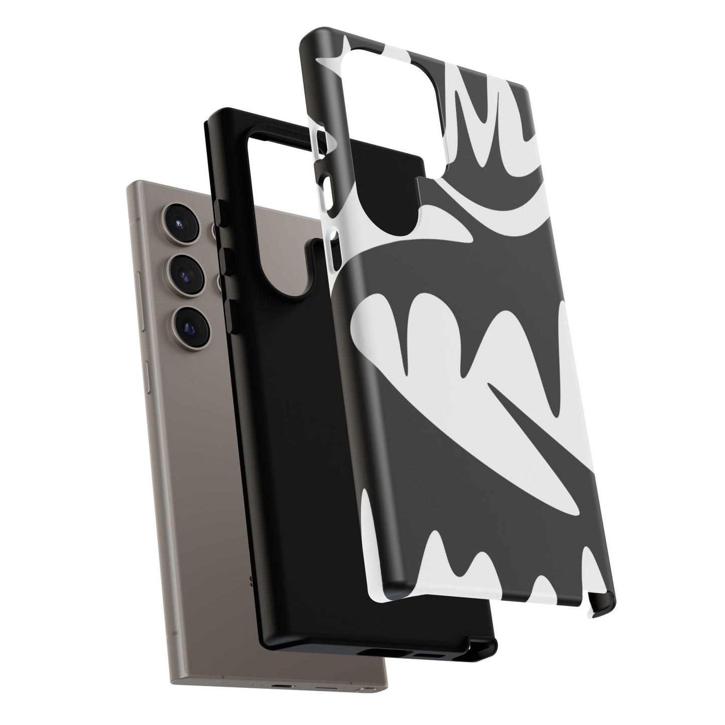 Tough Cases: Bold Black & White Monster Design Phone Case for Trendsetters