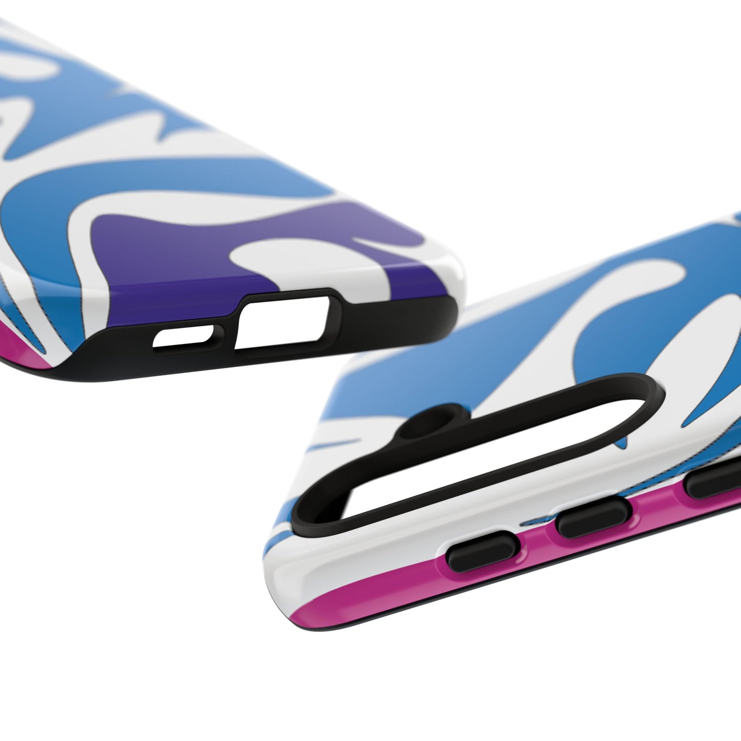 Stylish Tough Phone Case - Blue Abstract Design