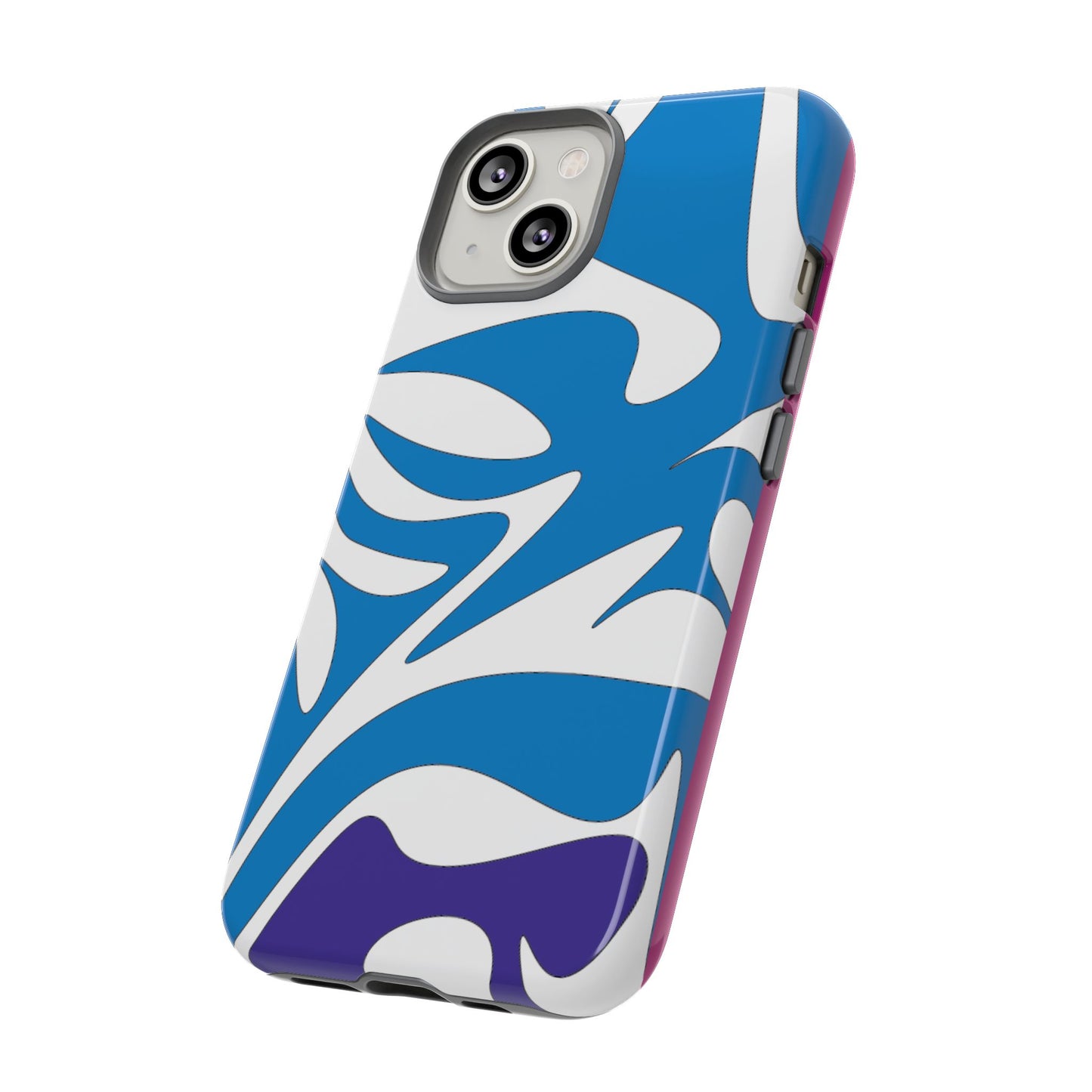 Stylish Tough Phone Case - Blue Abstract Design