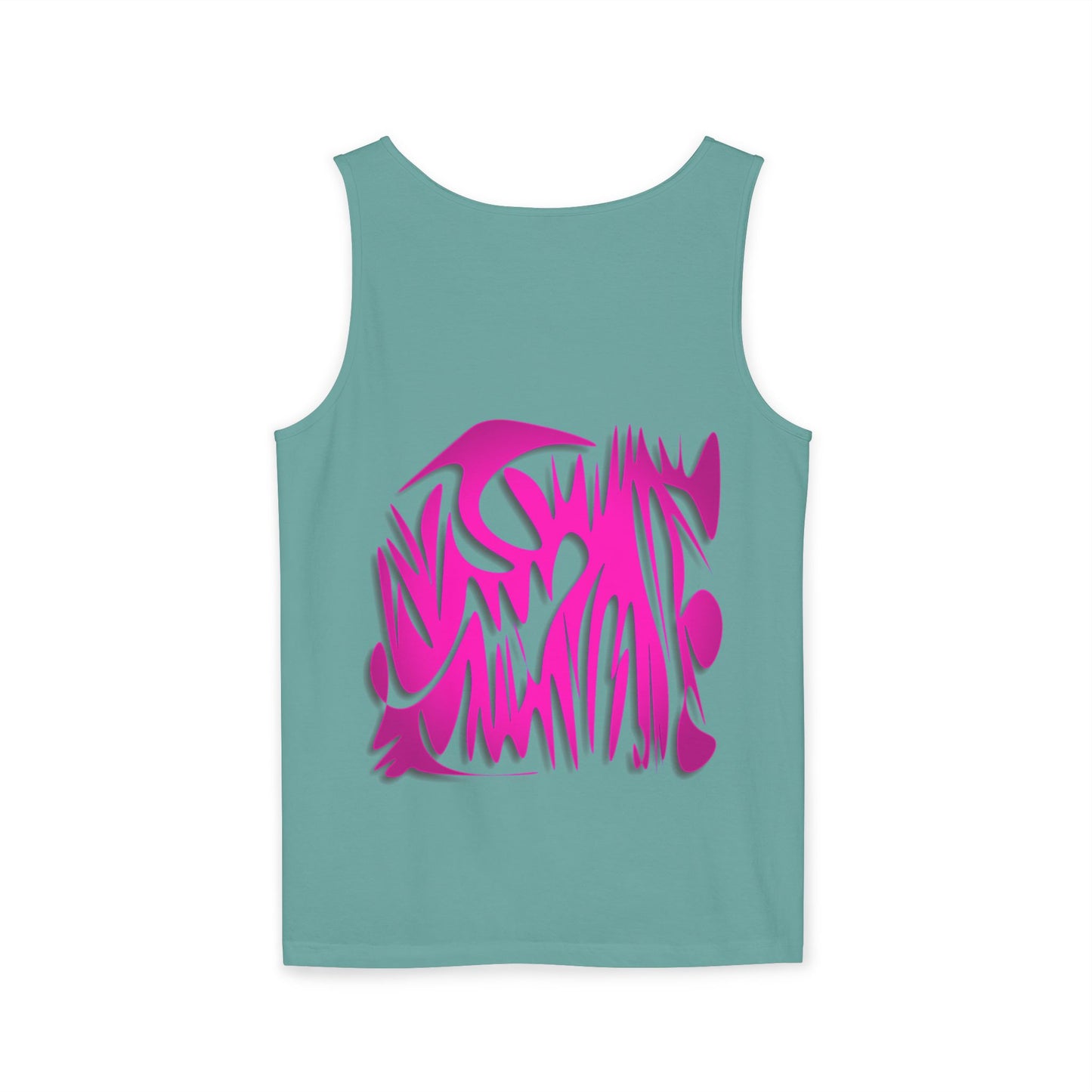 Vibrant Unisex Garment-Dyed Tank Top with Abstract Design