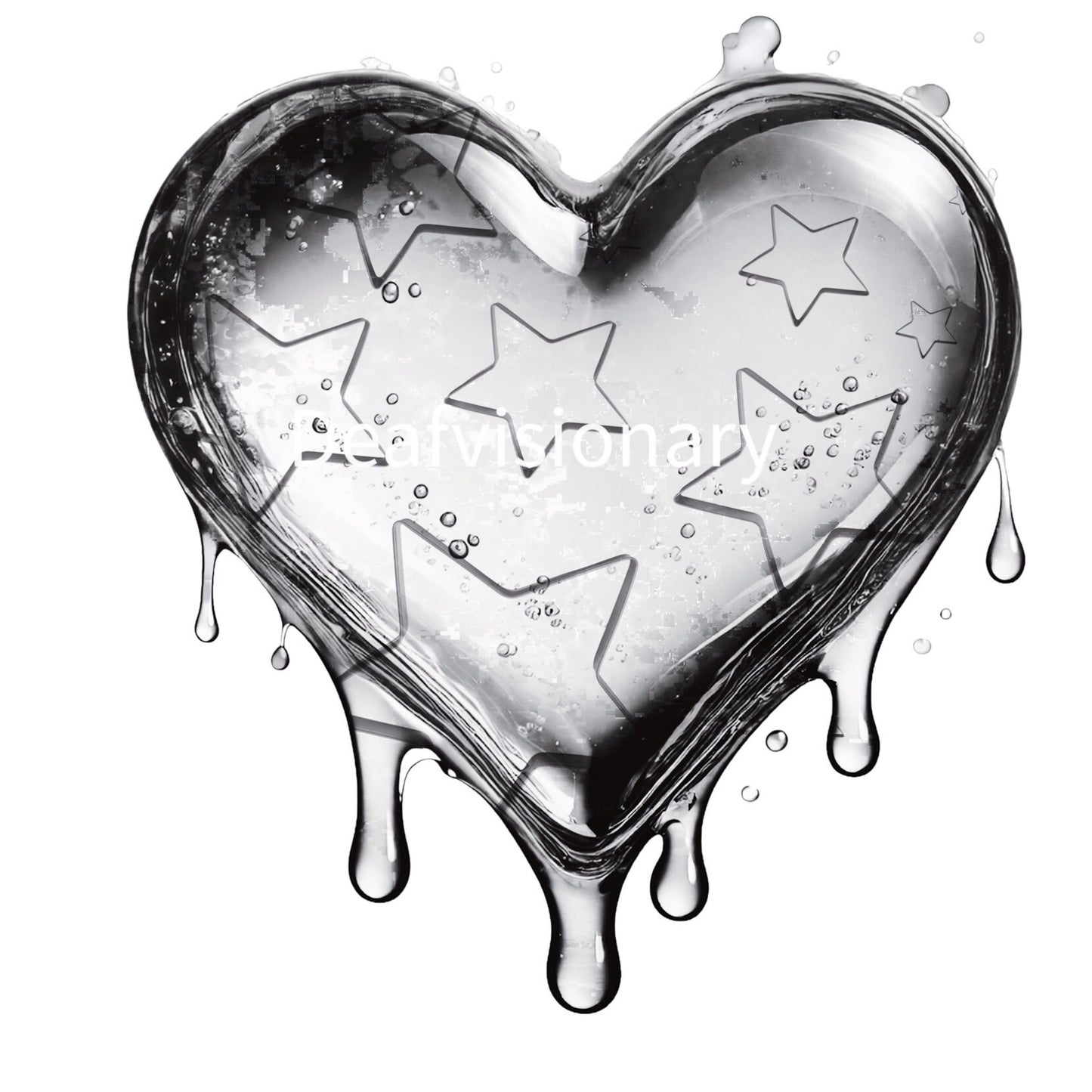 Melting Heart PNG Bundle – Dripping Neon, Chrome & Abstract Love Designs for T-Shirts, Stickers & POD”