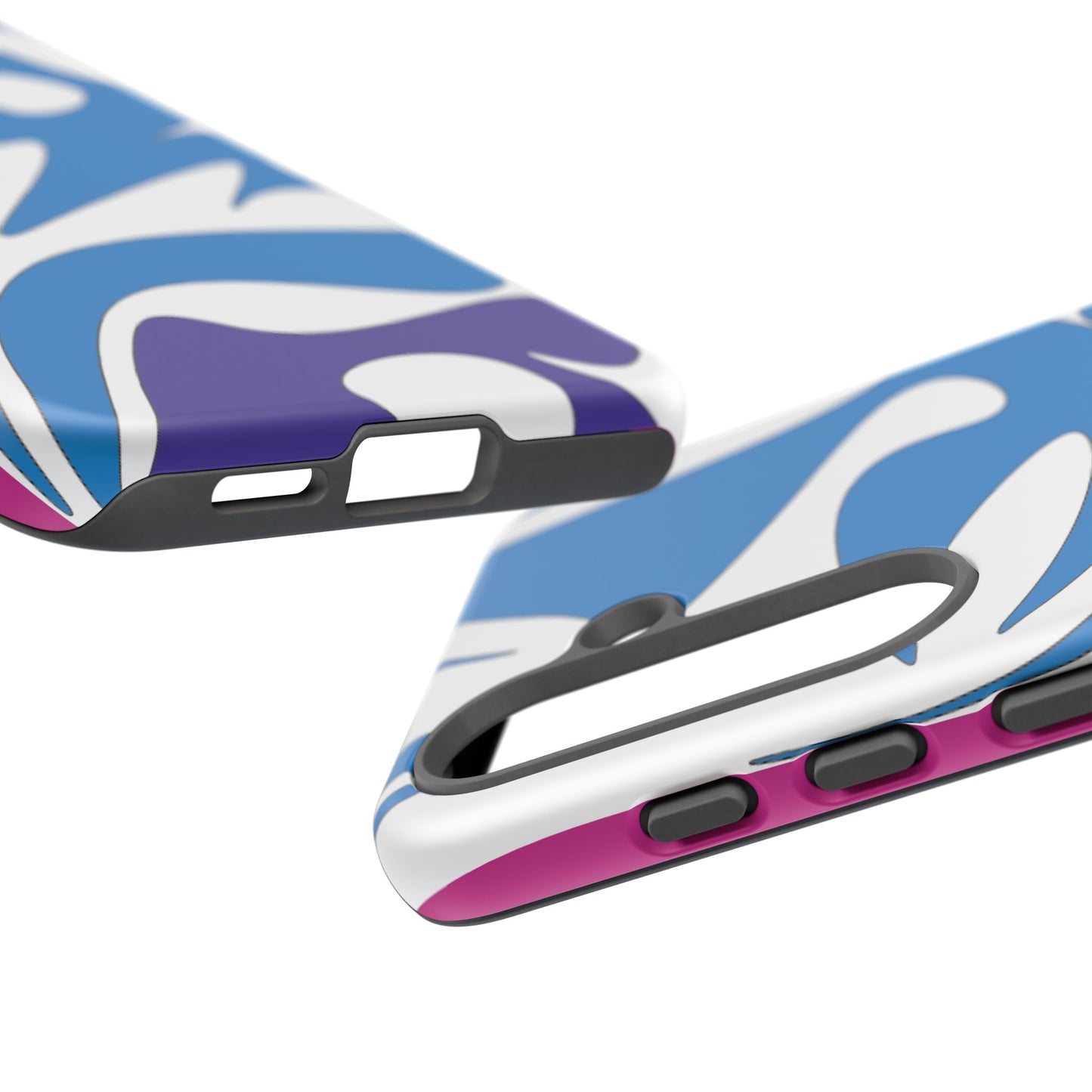 Stylish Tough Phone Case - Blue Abstract Design