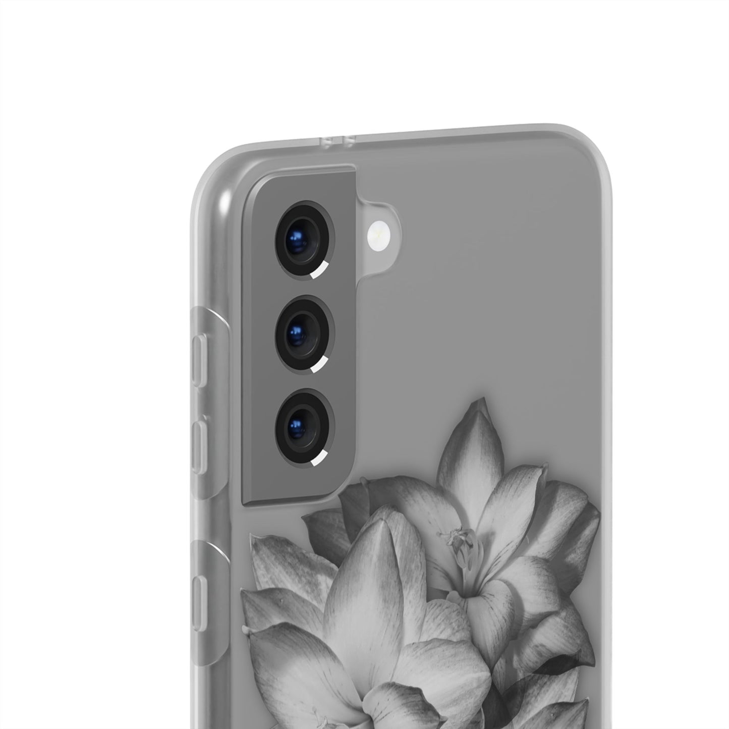 Elegant Floral Flexi Case - Stylish Black & White Design for Smartphones