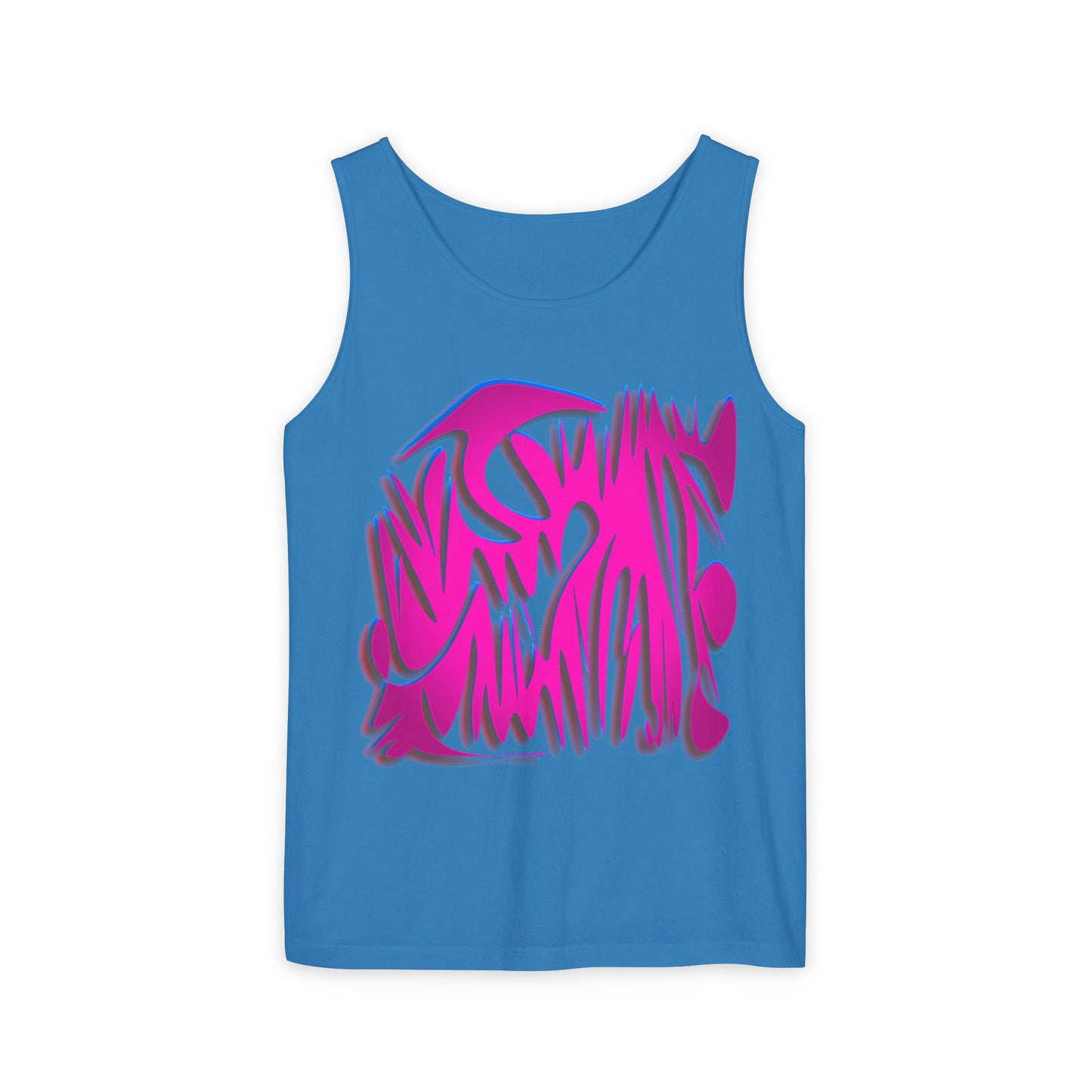 Vibrant Unisex Garment-Dyed Tank Top with Abstract Design