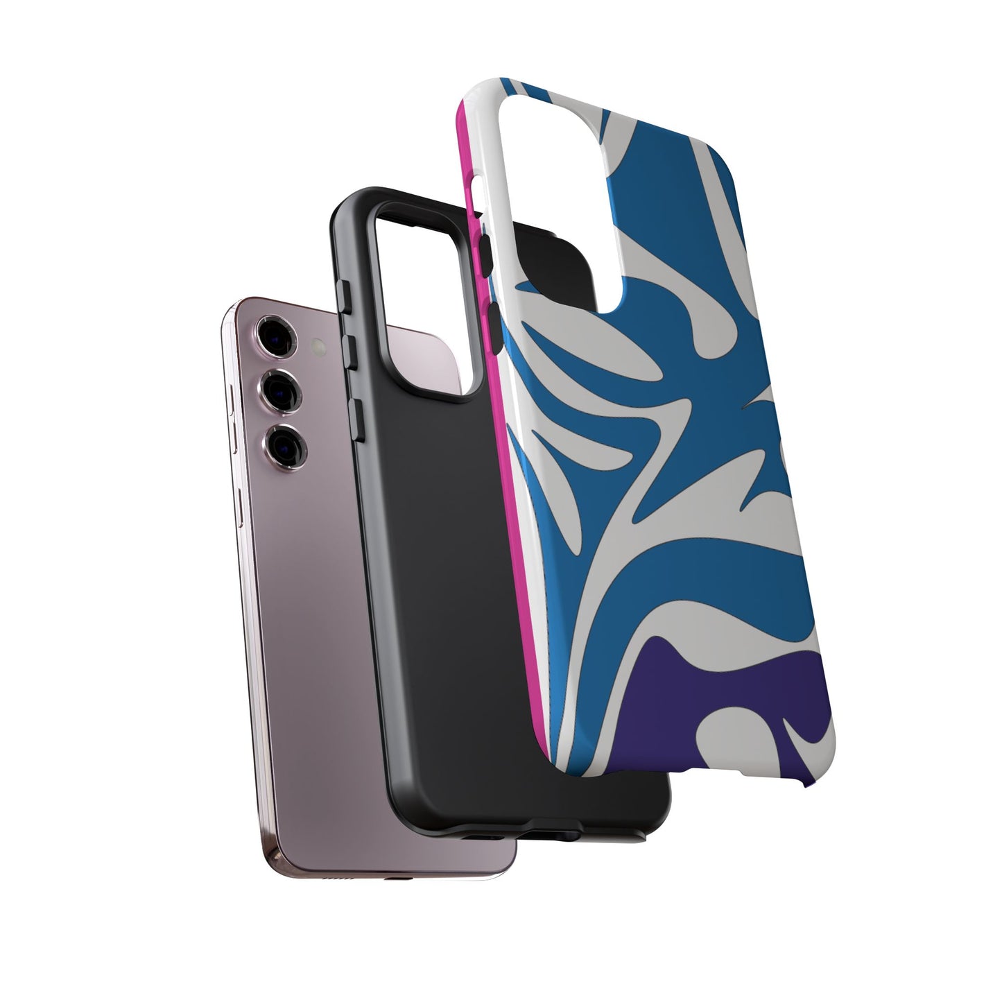 Stylish Tough Phone Case - Blue Abstract Design