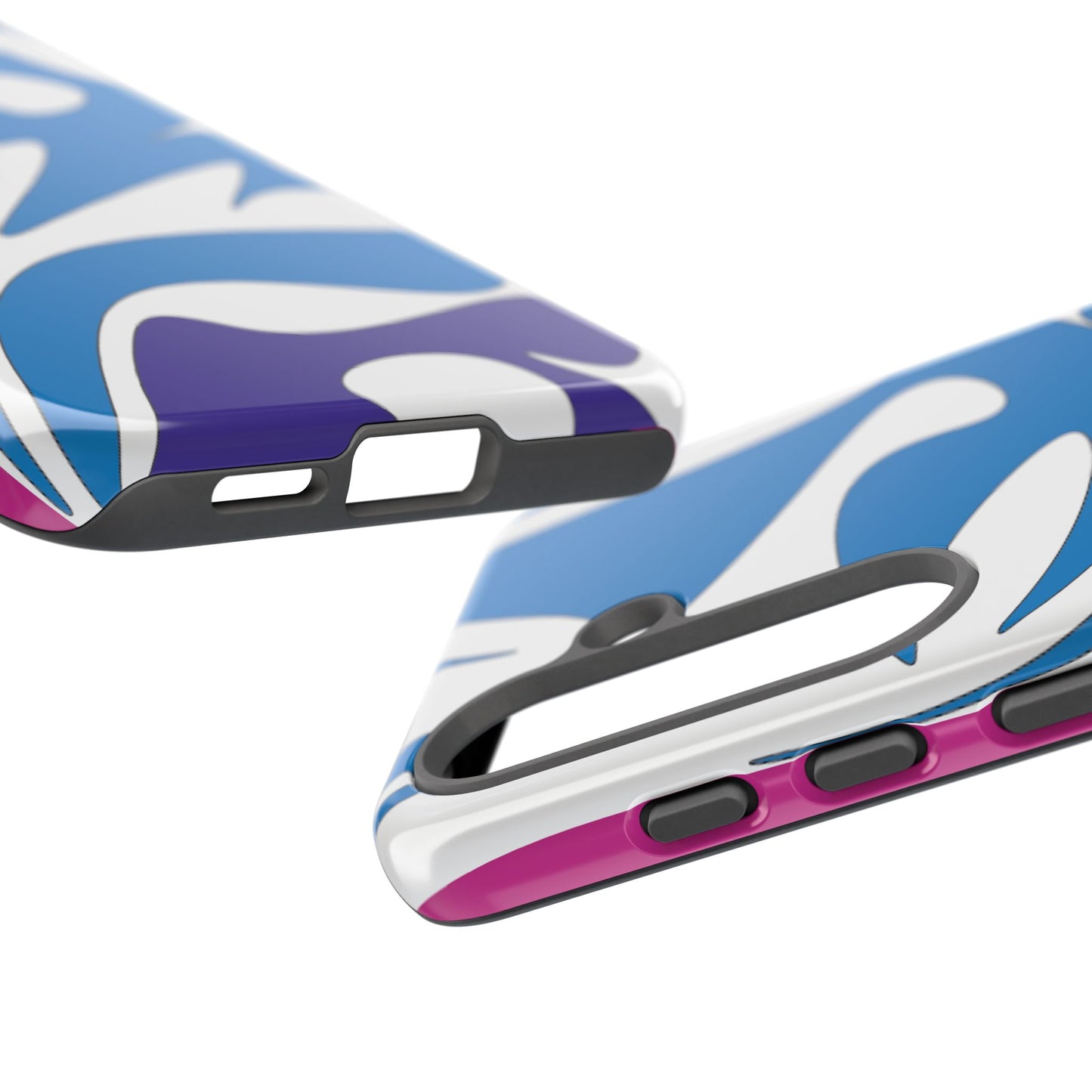 Stylish Tough Phone Case - Blue Abstract Design