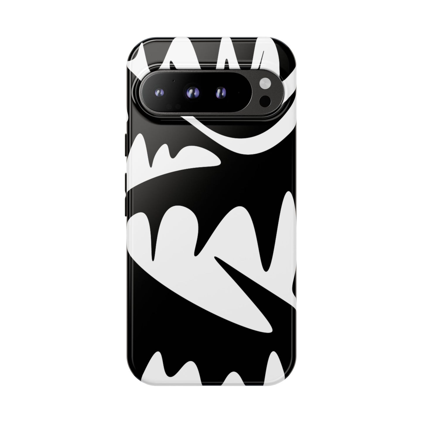 Tough Cases: Bold Black & White Monster Design Phone Case for Trendsetters