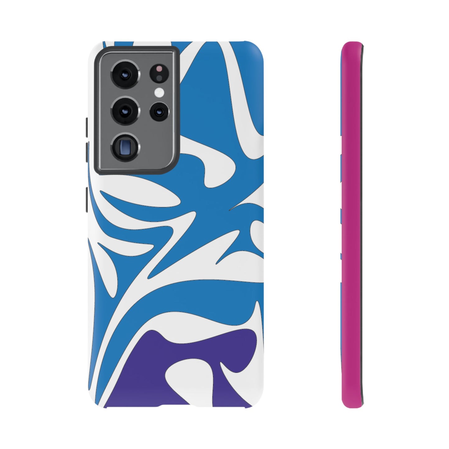 Stylish Tough Phone Case - Blue Abstract Design
