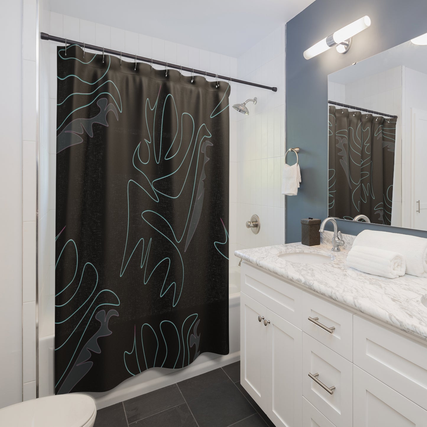 Modern Abstract Shower Curtain - Stylish Design for Elegant Bathrooms-Unique