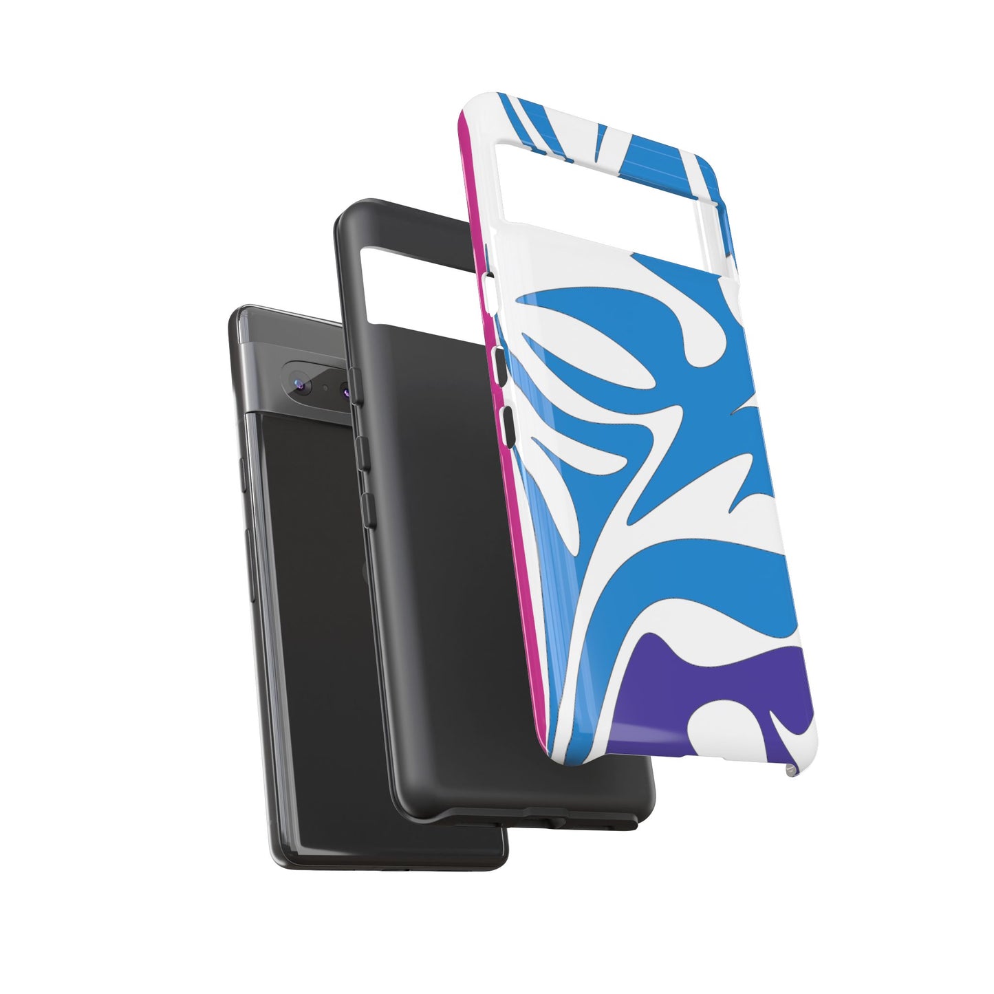 Stylish Tough Phone Case - Blue Abstract Design